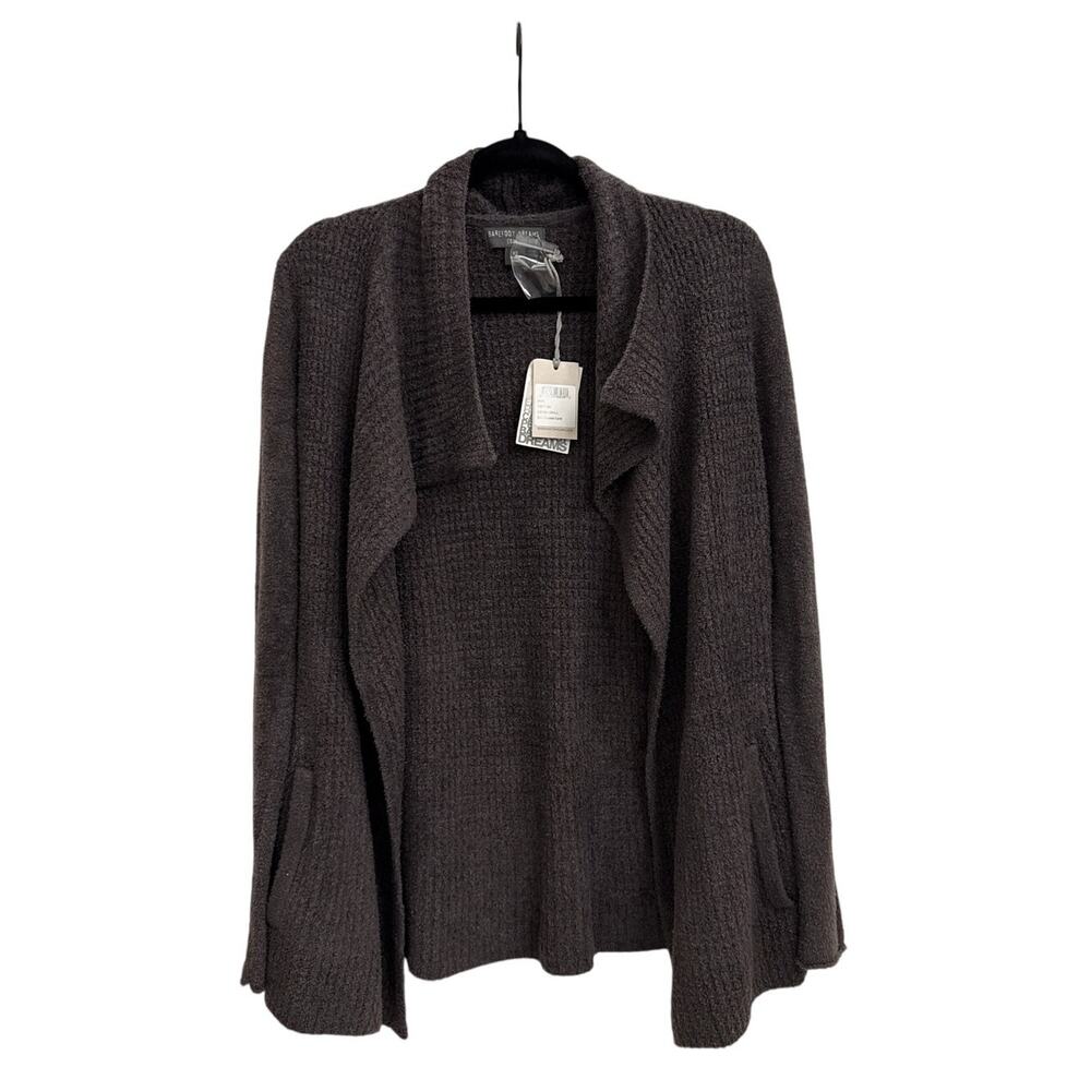 NWT Barefoot Dreams CozyChic Lite Charcoal Cozy Bamboo Circle Cardigan XS - Picture 6 of 7